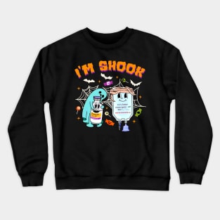 I'm Shook, Spooky Nurse, Funny Halloween Costume ER Nurse Crewneck Sweatshirt